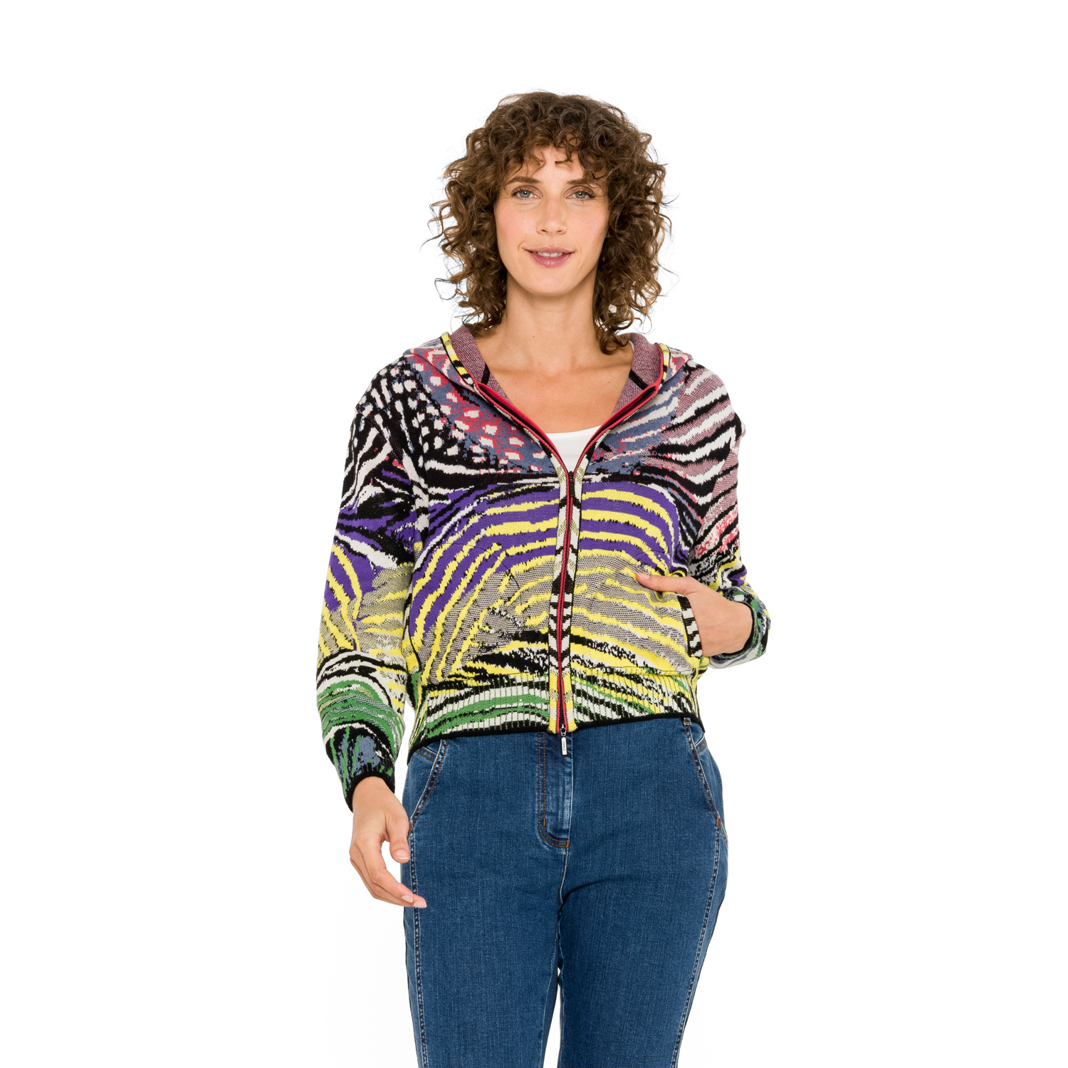 Strickjacke mit Kapuze aus Bio-Baumwolle